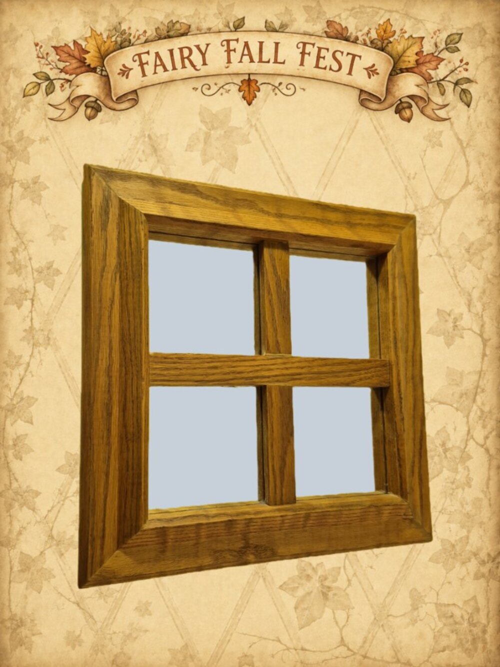 Hearth Happenings 🏠🧚‍♂️ Vintage Handmade Oak Windowpane Mirror 15"